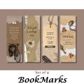 Vintage Bookmarks | Antique, Old school, Old soul | Set of 4 | Bookmarks for Urdu Novels, English Books and Quran | Bookish Gift Idea | Book quotes. 