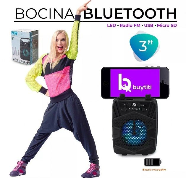 KTX%201271%20Wireless%20Bluetooth%20Rechargeable%20Speaker%20FM%20Ready%20USB%20Memory%20Card%20Supported%20With%20RGB%20LED%20Light%20Black%20KTX-1271%20-%20Image%202