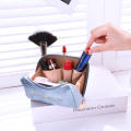 Makeup Bag Cosmetics Storage Bag Velvet Zipper Hand Bag Korean Double-Layer Bag Large Capacity Bag. 