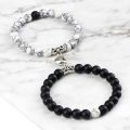 2Pcs/Set Beads Bracelet For Lovers Friendship Natural Stone Distance Magnetic Heart Couple Bracelets Fashion jewelry gift. 