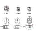 Hardware Bolts-25 x 15x13.5mm Furniture Cam Fittings
25 x 12x10.5mm Furniture Cam Fittings
25 x 13x9.5mm Furniture Cam Fittings-silver. 