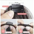 Synthesis Wig Middle-part Bangs Hair Extensions Clip In Forehead Natural Seamless French Oblique Bangs Eight-character Bangs 1 piece. 