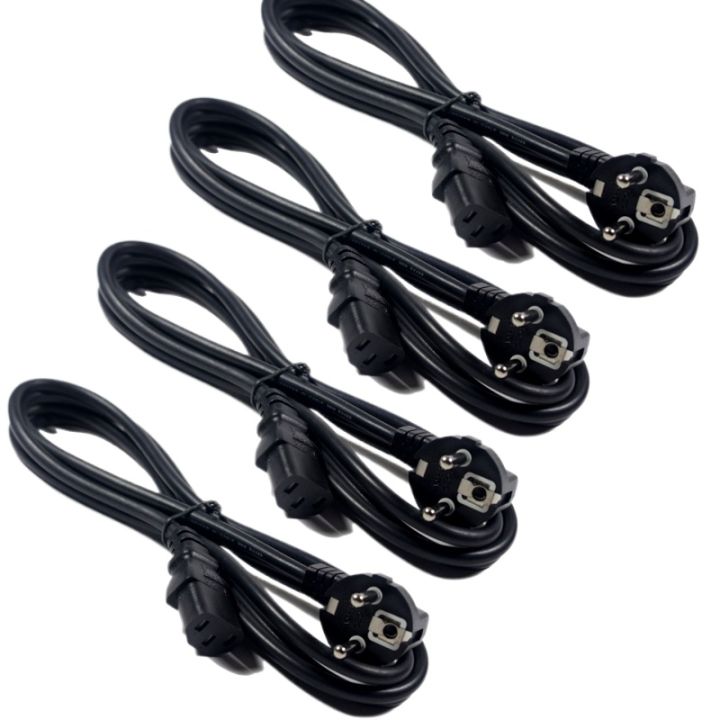 Pack Of 4 AC Copper Power Cable Power Extension Cord For PC Computer Monitor Printers