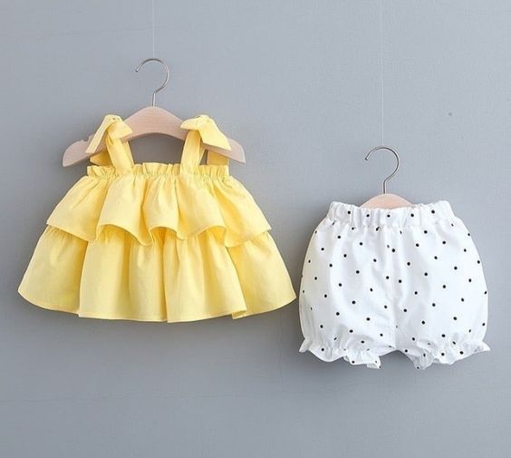 Girls%20Lemon%20and%20Red%20Double%20Layer%20Short%20Frock%20%7C%20Polka%20Dot%20White%20Nikar%20Set%20&%20Stylish%20Two-Tone%20Summer%20Dress,%20-%20Image%202