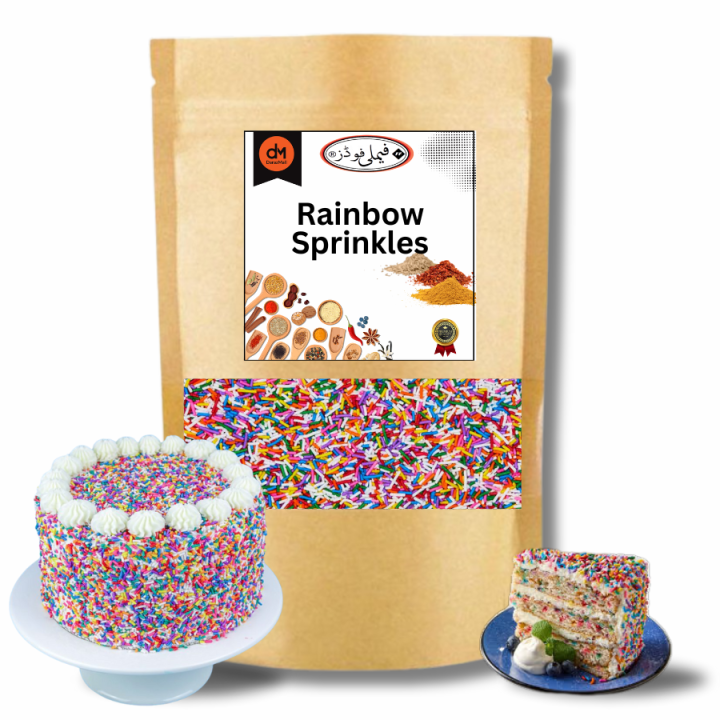 Rainbow Sprinkle Vermicelli for Cake Decoration - 250 Grams