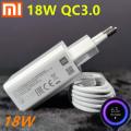 Xiaomi poco M3 Charger 18W QC3.0 Power Adapter 3A Type C Cable For Mi 9se POCO M3 MI6 9T Redmi Note 7 8 9s K20. 