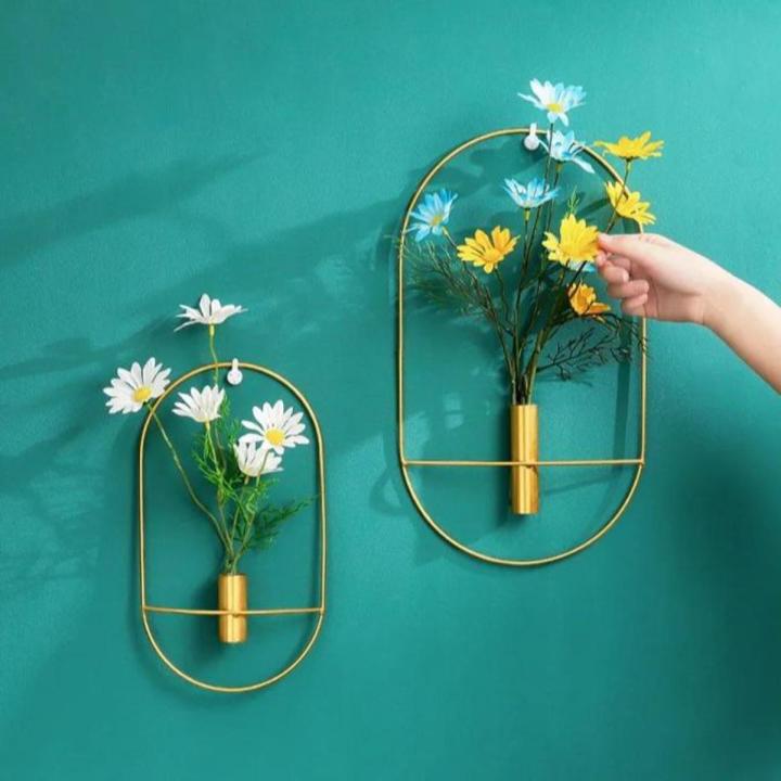 Nordic Metal Round Wall Decor Flower Arrangement Living Roon Wall