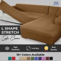 L Shape Sofa Covers Stretchable Jersey Elastic Fitted Couch Cover | Standard and Jumbo Size Beddy's Studio Sofa Cover. 
