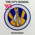 (TCS) The City School Uniform Monogram, Logo, High Quality Patch Embroidered Iron Base. 