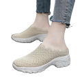Slip On Half For Boat Ladies Korean Flat Shoes women's fly woven breathable mesh shoes for Women Sneakers. 