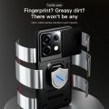 KEYSION Shockproof Case for Redmi Note 13 Pro 5G Slide Camera Lens Protection Ring Stand Phone Cover for Xiaomi Redmi Note 13 5G. 