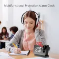 LED Digital Projection Alarm Clock Electronic Alarm Clock with Projection Time Projector Bedroom Bedside Clock Black. 