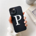 Initial Letter A Z Fashion Phone Case For iPhone 14 13 12 11 Pro Max 7 8 Plus SE2 X XS XR Luxury White Plain Letter Soft Covers. 