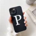 Initial Letter A Z Fashion Phone Case For iPhone 14 13 12 11 Pro Max 7 8 Plus SE2 X XS XR Luxury White Plain Letter Soft Covers. 