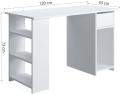 Haq Furnitue Computer Desk with Storage Compartments | Computer Table | Study Table for Young People | Study Table with 3 Storeage Compartments | Modern | White Structure | Shelves in Whit Colour. 