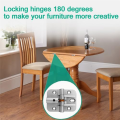 Adjustable 180 Degree Hinge, Locking Hinge Folding Hinge, Adjustable Door Hinge, Leaf Table Hinge, 4PCS Easy Install. 