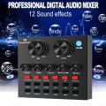 Live Sound Card, REMALL V8 Sound Card with Effects and Voice Changer for Podcasting, Bluetooth Audio Mixer for iPhone Android Phone Type C Computer Laptop for Live Streaming, 1200mAh. 