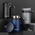 Imported 304 Stainless Steel Thermos Mugs Tea Cup With Handle Lid Tea Filter Insulated Tea Mug Thermos Cup Office Thermoses Hot and Cold Tea Coffee Cup. 