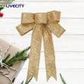 Large Christmas Bow Sparkling Sequin Christmas Tree Bow Festive Reusable Decoration for New Year Party Lightweight Stylish Perfect Christmas Big Bow Christmas Bow Decoration. 