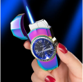 Random head double flame lighter with watch ┃ Kitchen Outdoor Portable Barbecue Camping Cigar Lighter ┃ Windproof inflatable Lighter ┃ Refillable Windproof Straight Flame Lighter | Gas stove lighter  | Stove gas lighter. 