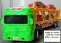 Double Decked Transport Truck Trailer Toy with 4 Cars For Kids ,Car Carrier Long Toy Truck - Friction Powered Loader for Kids. 