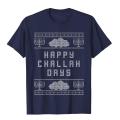 Funny Hanukkah Shirt Happy Challah Days Cute Chanukah Gift Tops Shirts Graphic Youthful Cotton Men's T Shirt Cool. 