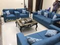 Golden Oak Beautiful and Stylish Blue Seven (7) Seater Sofa Set. 