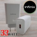 Infinix Original 33Watt Fast Charger / Original Infinix 33W Fast Charging Adapter with Cable / Infinix 33w Charger / Infinix 33 Watt Box Pulled Original Power Adaptor with 33w Fast Charging Cable for Note 11 Note 10 pro Zero 5G Note 12 5G Note 11s. 
