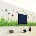 2025 New 3D Fresh Green Plant Removable Green Grass PVC Wall Stickers Home Decor Kids Room Bathroom Mural waterproof DIY Removable Art Vinyl Size: 40 x 136 CM. 