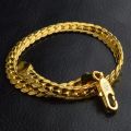 【Hot demand】Qingwen 18k gold pawnable saudi gold original 5MM lucky charm money Catcher Bracelet For Woman Men gift. 