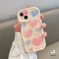 For Oppo A76 A12 A31 A3s A5 A15 A96 A17 A95 A54 A74 A1K A57 A16 A7 A9 A77S A5s A17K A77 A55 A16s A53 2020 A52 A15s Ins Ink Oil Painting Love Heart Wavy Curved Edge Glossy Case. 