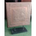 Vintage / Antique Wood n Copper Fireplace Screen. 