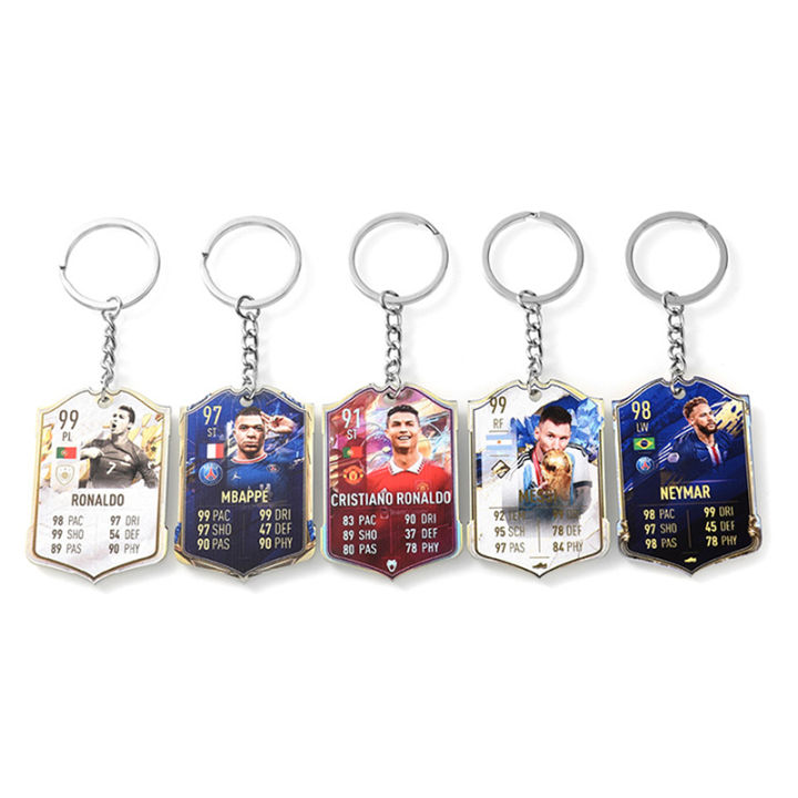 Soccer Players Car Keychain Football Scoring Card Keychain Soccer Players Around Backpack Decoration Fans Collection Gifts LUKE
