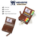 MENSPE Men Wallet RFID Card Case Safety Card Holder RFID Blocking PU Leather Wallet Card Holder Coin Wallet Document Organizer Card Case with Zipper. 