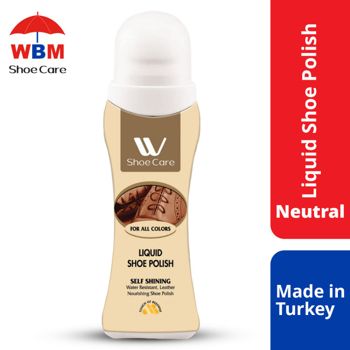 WBM Liquid Shoe Polish - For All Colors  Instant Shine Neutral Shoe Polish with Cleaning Sponge - 75ML