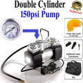 Double Cylinder 12 Volt Portable Electric Car Imported Air Pump Car Air Compressor Car Tyre Air Inflator Car Tire Air Inflator Pump Compressor Electric Air Blower. 
