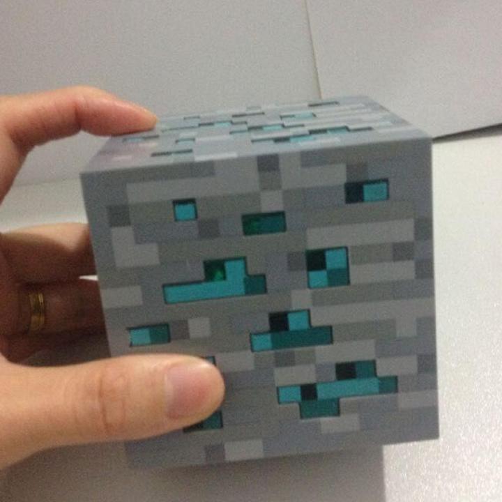 Minecraft Light-up Square Diamond Ore LED Light Toys as Xmas Gifts
