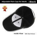 China Made Plain Caps for Adults Plain P Caps with Curved Brim Black and Gray Cap for Men and Women with Adjustable Buckle on Back. 
