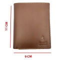 Genuine Cow Leather Short Bifold Book Wallet for Men. 