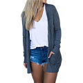 Lady Cardigan Pure Color Long Style Cardigan Coat. 