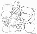 Coloring Book of Fruits Painting Activity For Kids. 