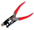 Ibico Slot Punch Plier Tool (Red) - 15x3mm Hole Punch for PVC ID Cards, Precise Handheld Tool with Side Guide, Comfortable 7x3x0.7 Inch Size. 