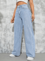 Wide Leg Ice Blue Denim Jeans For Women/Girls/Female Export Quality Fashion Baggy Jeans. 