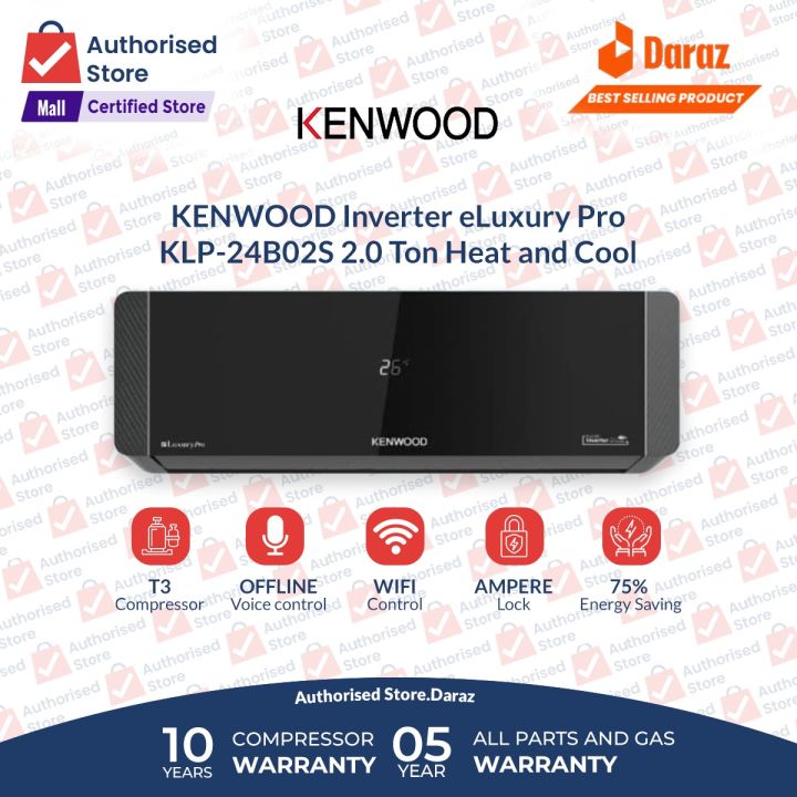 KENWOOD 2.0 Ton DC Inverter AC | Luxury Series | T3 Compressor | 75% Energy Efficient | Heat & Cool | Offline Voice Control | Ampere Lock Mechanism | Wi-Fi Function | 100% Copper | 10 Years Compressor & 5 Years All Parts (PCB+Evaporator+Gas) Warranty