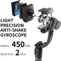 Q08 | L08 Gimbal Stabilizer Compatible with iPhone Smartphone Android,Selfie Stick Tripod, Portable Extendable 3 in 1 Phone Tripod Selfie Stick with Wireless Remote Compatible Android with iPhone (Black). 