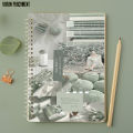 Green Aesthetic - A4 Spiral Notebook with Plastic Sheet. 