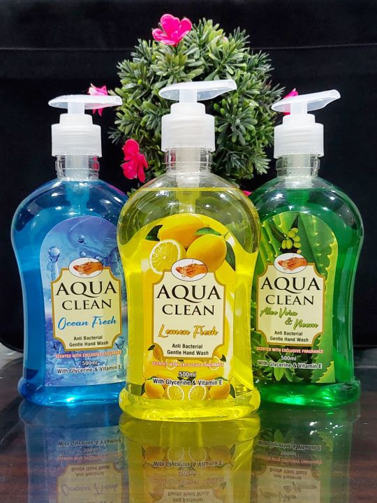 Bliss Handwash Pack of 3 Pump Bottles | Aloe Vera & Neem - Lemon Fresh - Ocean Fresh | 500ml Pump Bottle Each | Save Money 5% | Made in Pakistan