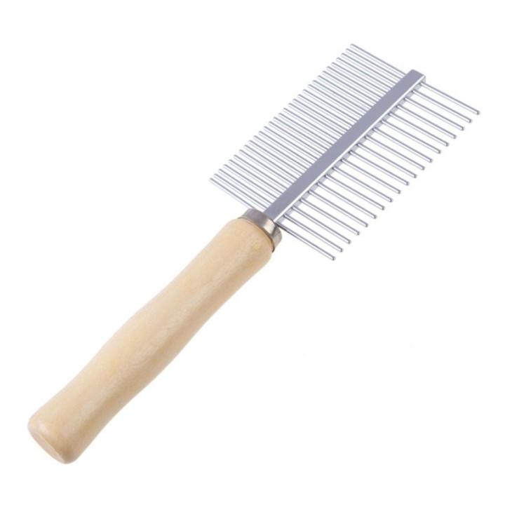 Pet Knot Trimmer Brush, Dog Cat Knot Remover Comb, Pet Grooming Tool, Ideal For Long Curly Haired Animals Wooden Handle Comb