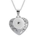 【happy one】Simple Snap Pendant Necklace Rose Flower Necklace Fit Snap Jewelry Choker Women. 