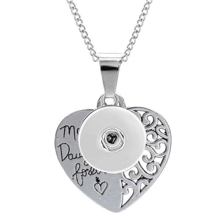 【happy one】Simple Snap Pendant Necklace Rose Flower Necklace Fit Snap Jewelry Choker Women